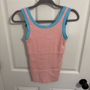 Stylish Pink and Blue Women's Tank Top